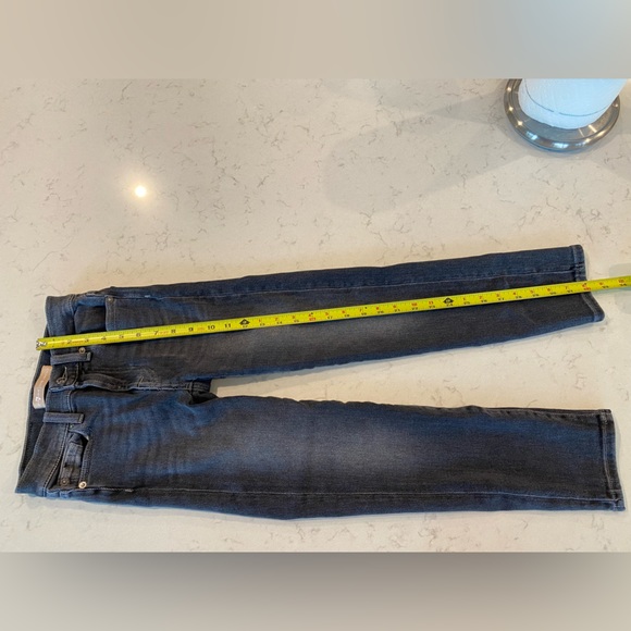 7 For All Mankind Luxe Vintage Italian Fabric Black Distressed Skinny Jeans 23 - Picture 9 of 15